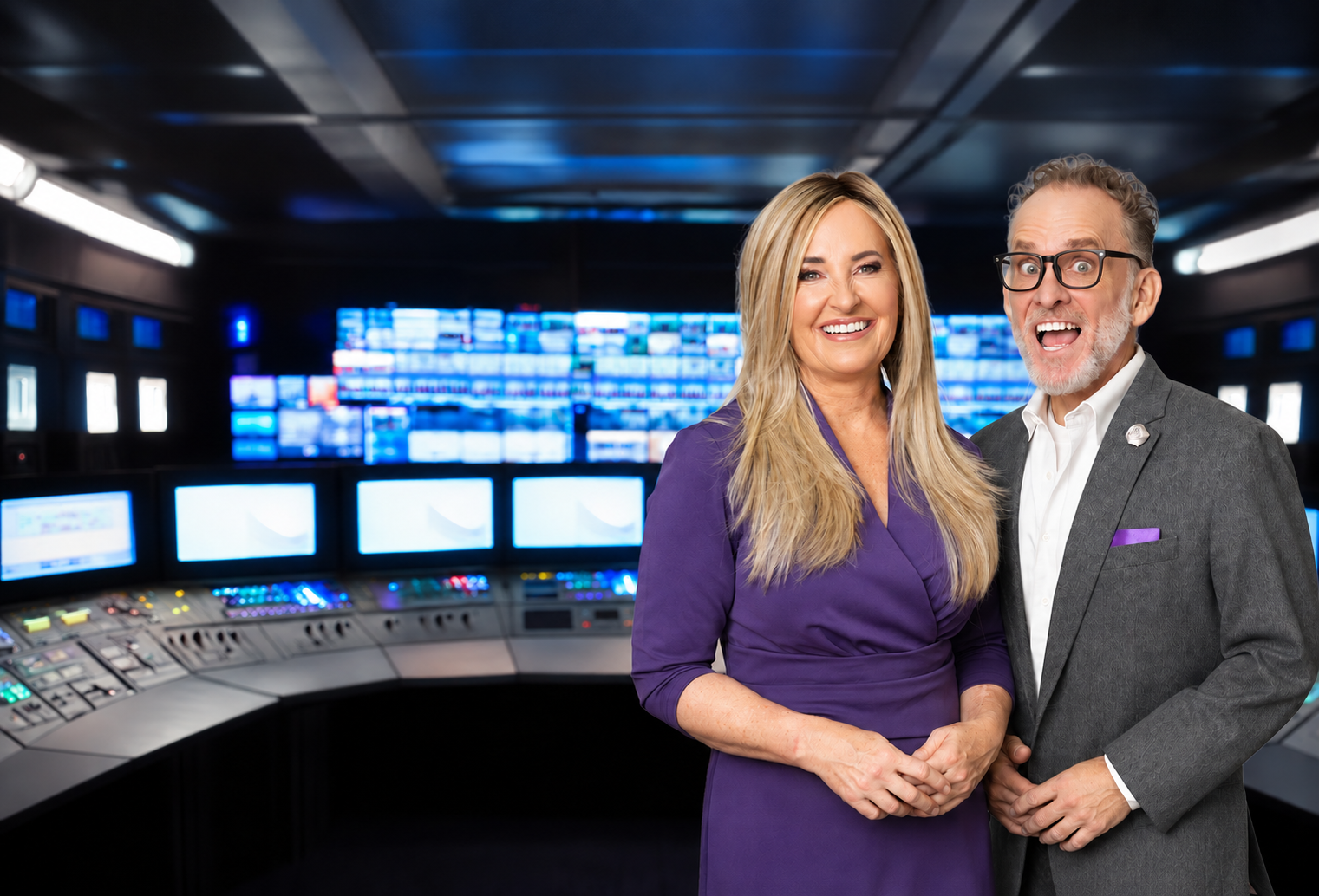 Daily Flash hosts in the KSA control room